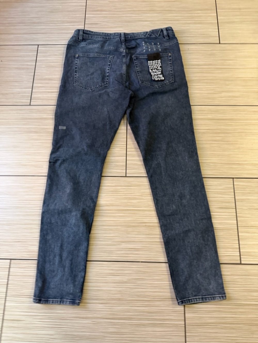 Ksubi Black Washed Slim Jeans with Back Patch
